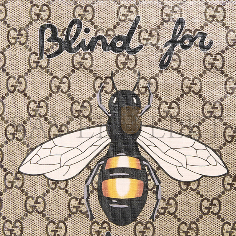 GUCCI BESTIARY GG SUPREME BEE PRINT POUCH 473904 9CD1N 8666 (30.5*21*1.5cm)